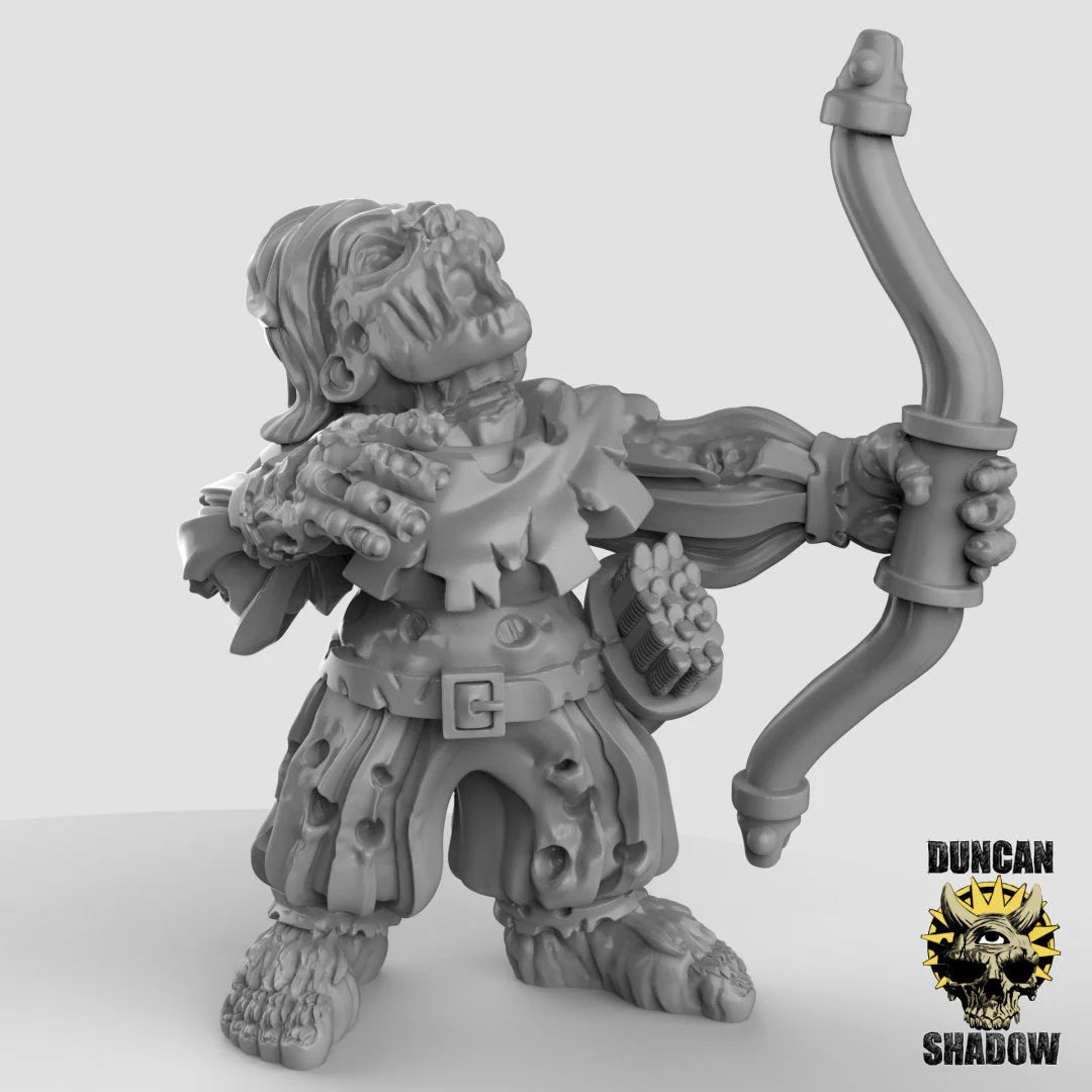 Zombies Archers Miniature | C - Tabletop RPG & D&D miniature. Perfect for wargaming & collectors