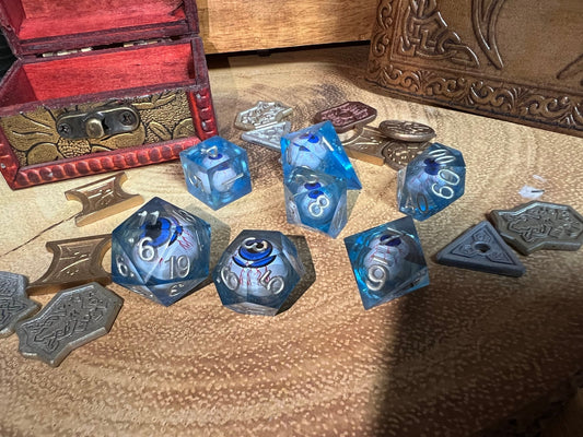 Light Blue Floating Eye Sharp Dice, Premium Quality 3D - 