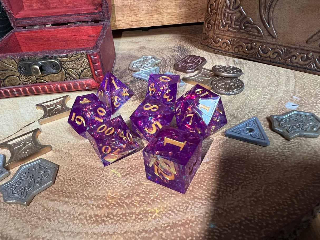Purple Solid Dice Sharp, Bring Your Adventures To Life | - Tabletop RPG & D&D miniature. Perfect for wargaming & collectors