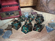 Solid Black And Green Sharp Dice, Bring Your Adventures To | - Tabletop RPG & D&D miniature. Perfect for wargaming & collectors