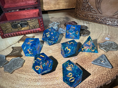 Solid Dark Blue Sharp Dice, Premium Quality 3D Printed | - Tabletop RPG & D&D miniature. Perfect for wargaming & collectors
