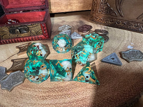 Solid Green And Skulls Sharp Dice, Epic Addition To Any | - Tabletop RPG & D&D miniature. Perfect for wargaming & collectors